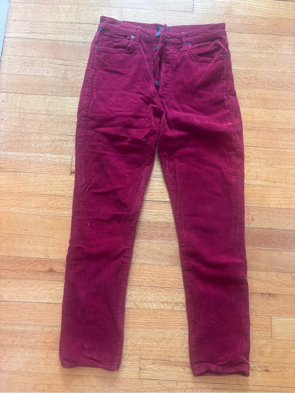 Citizens Of Humanity - Olivia Hi arise Slim Ankle - Red Corduroy  Jeans - 28